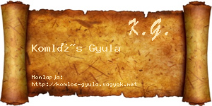 Komlós Gyula névjegykártya