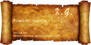 Komlós Gyula névjegykártya