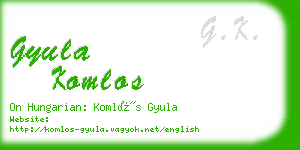 gyula komlos business card
